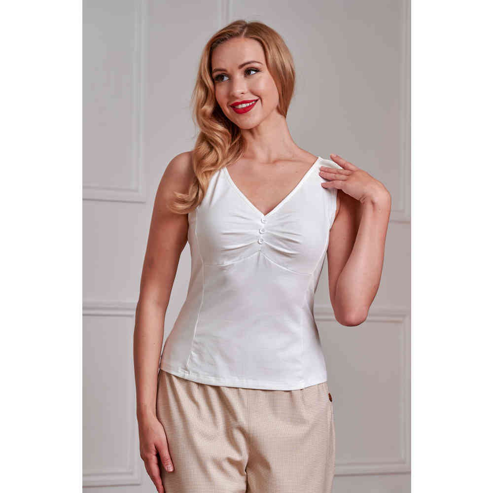 Banned - Elaine Ärmelloses Top - Gebrochenes Weiß